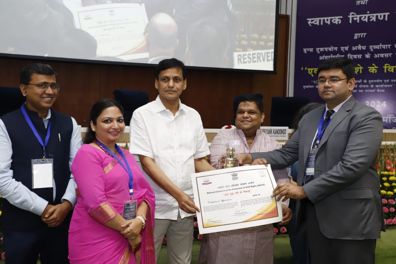 UT Chandigarh awarded for successful implementation of Joint Action Plan on ‘Prevention of drugs and substance abuse among children and illicit trafficking’